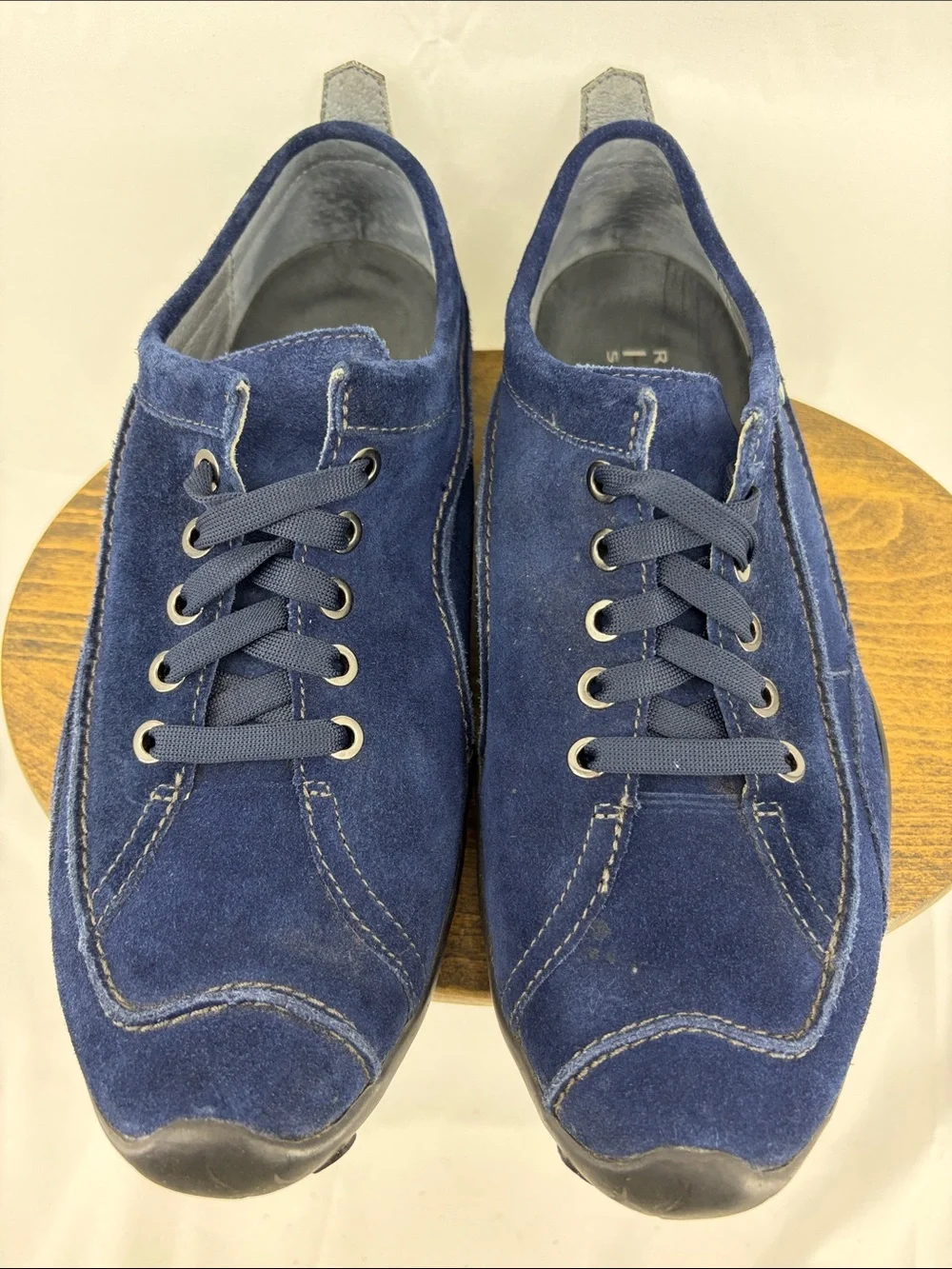 Roy Hayes Unisex Studio LaCruz Blue Suede Foot Formed Lace-up Sneakers, 41 / 42